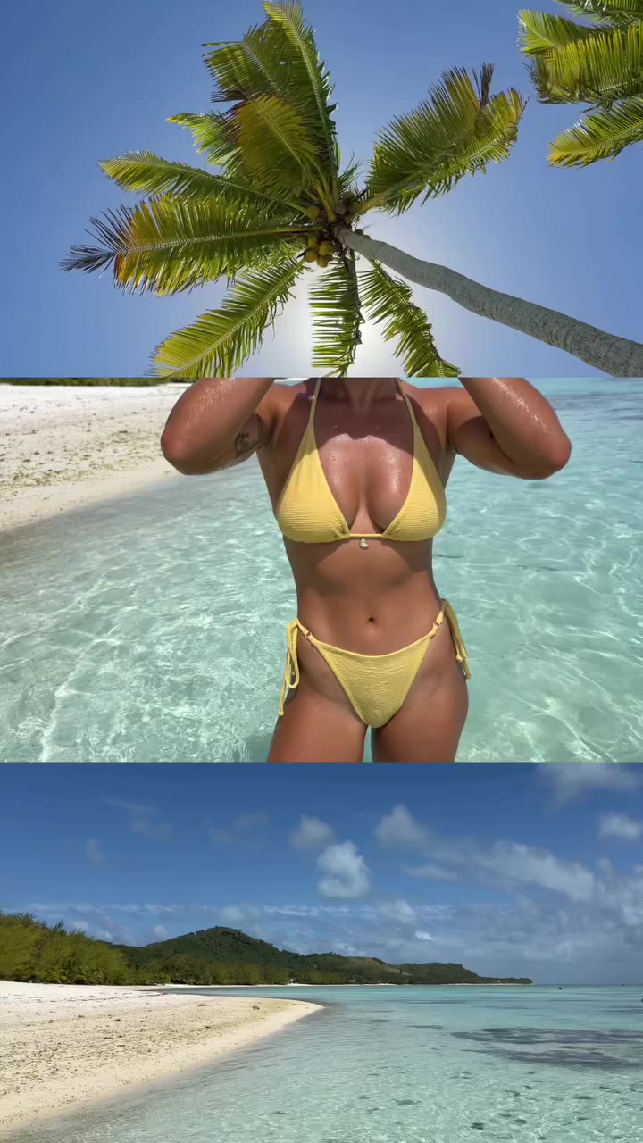 Butter yellow swim in the tropics 🧈🍍