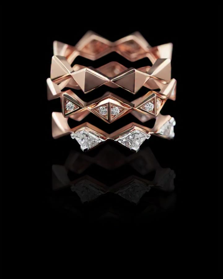 STACKED IN SYMMETRY Stack and style the Limitless rings your own way. Designed…