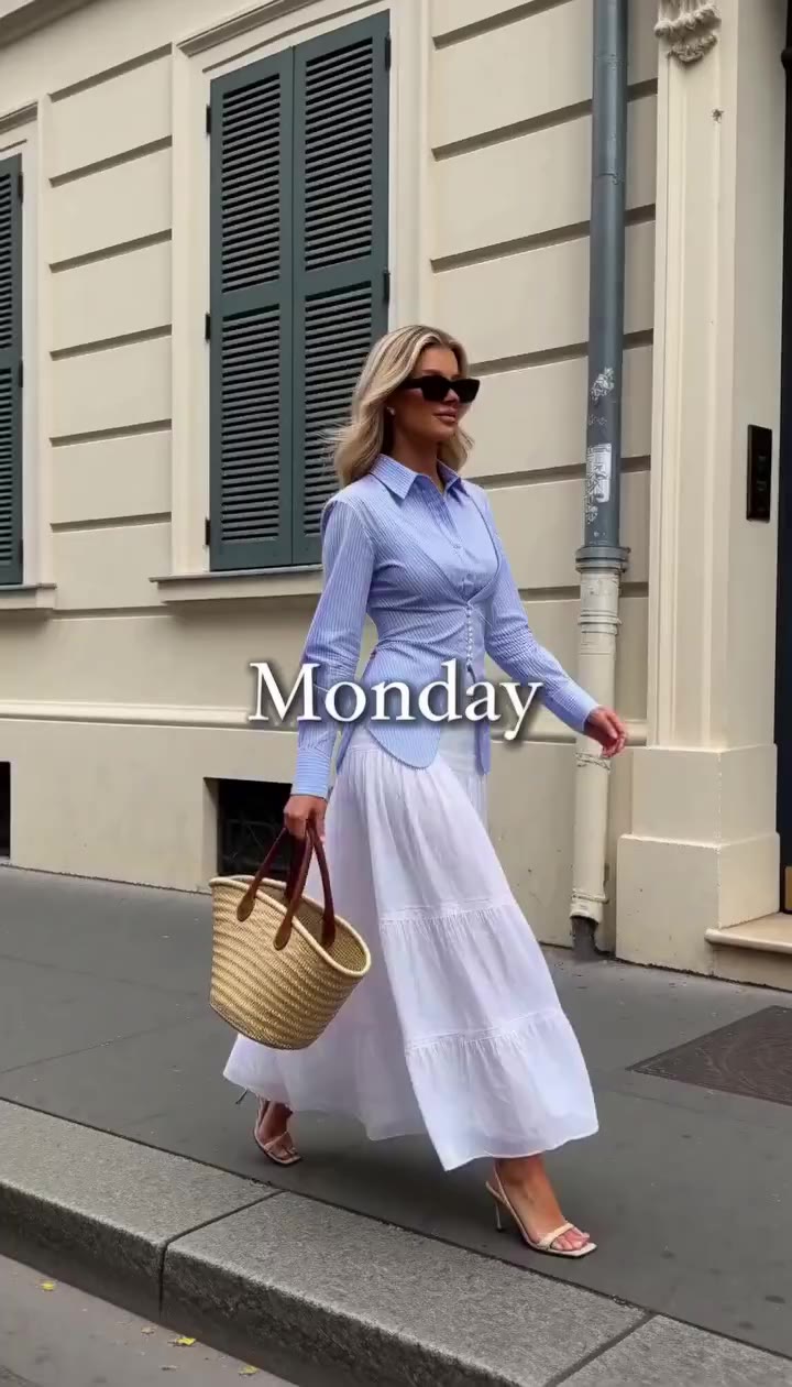 One blue shirt, seven different looks ✨⁠ Build your effortless weekly wardrobe…