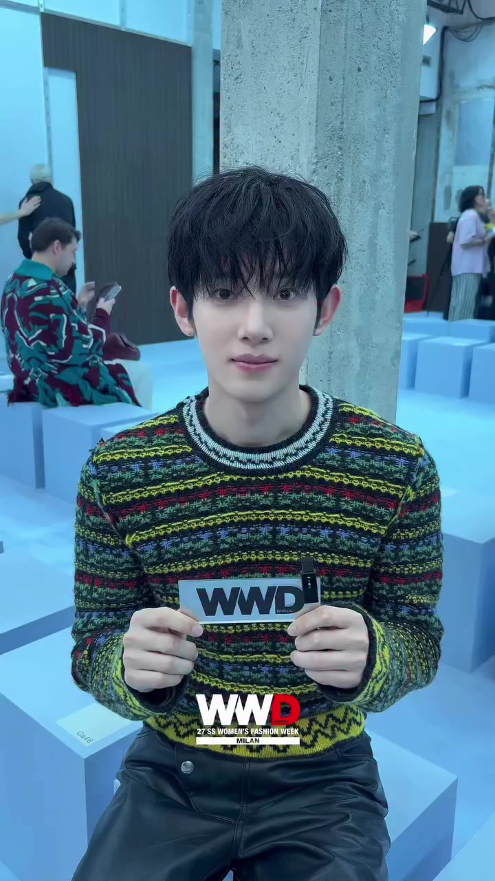 #WWDRunway 밀라노에서 다시 만난 멍뭉이!🤎 마르니 2027 S/S 컬렉션 쇼가 끝난 직후, 배우 박시우(@parksiwooo_)를…