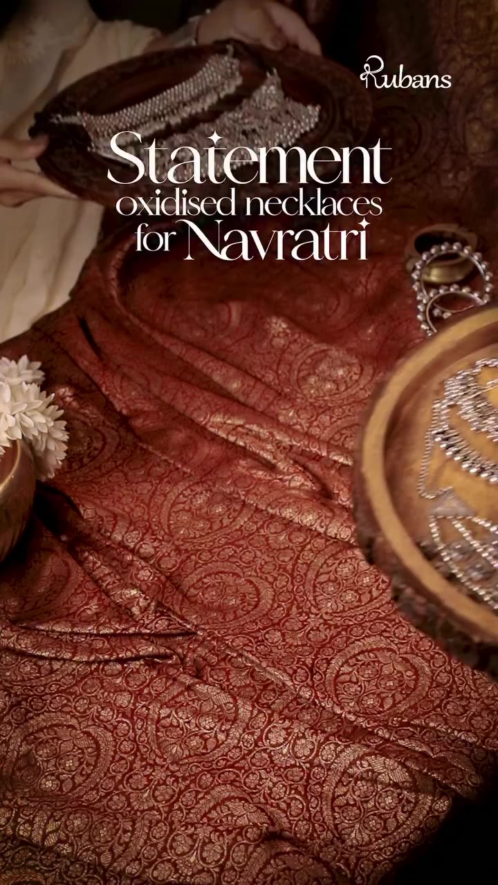 Navratri nights, statement necklaces & endless twirls. ✨ #rubans…