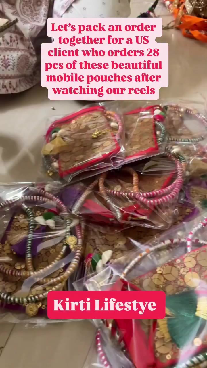 28 vibrant mobile slings packed and ready to travel from Kolkata to the USA…