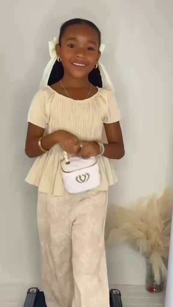 Cuteness in motion 🤍 - Mini Figure It Out Wide Leg Pant Set
