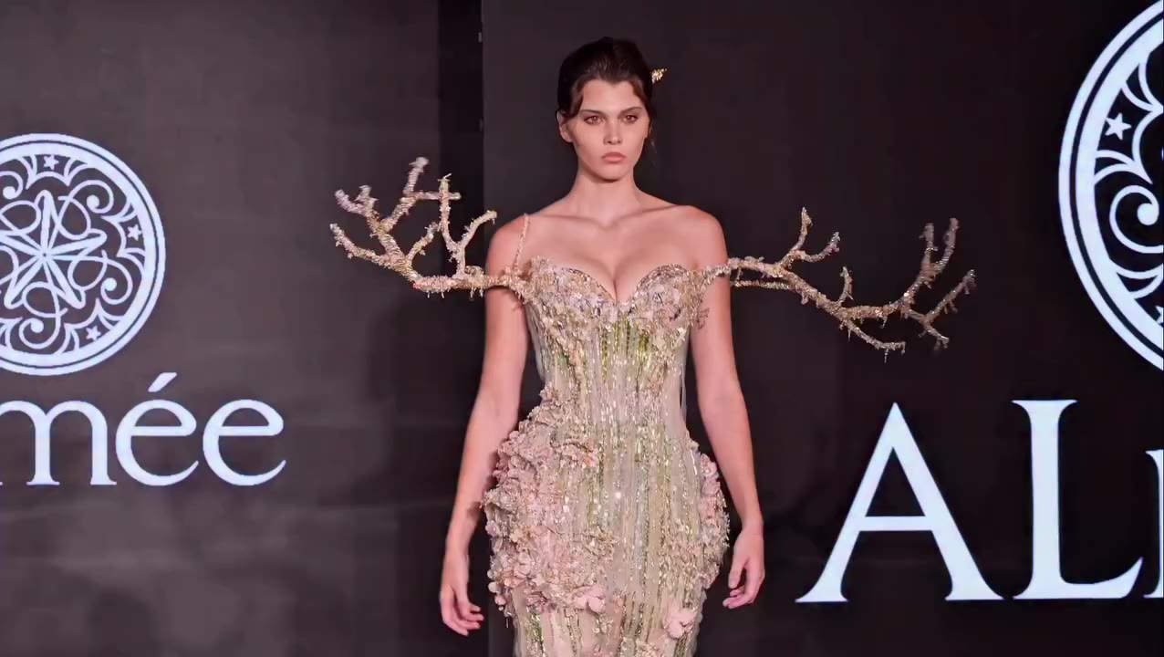Ethereal Grandeur. A sculpted corset illuminated by intricate crystalwork…