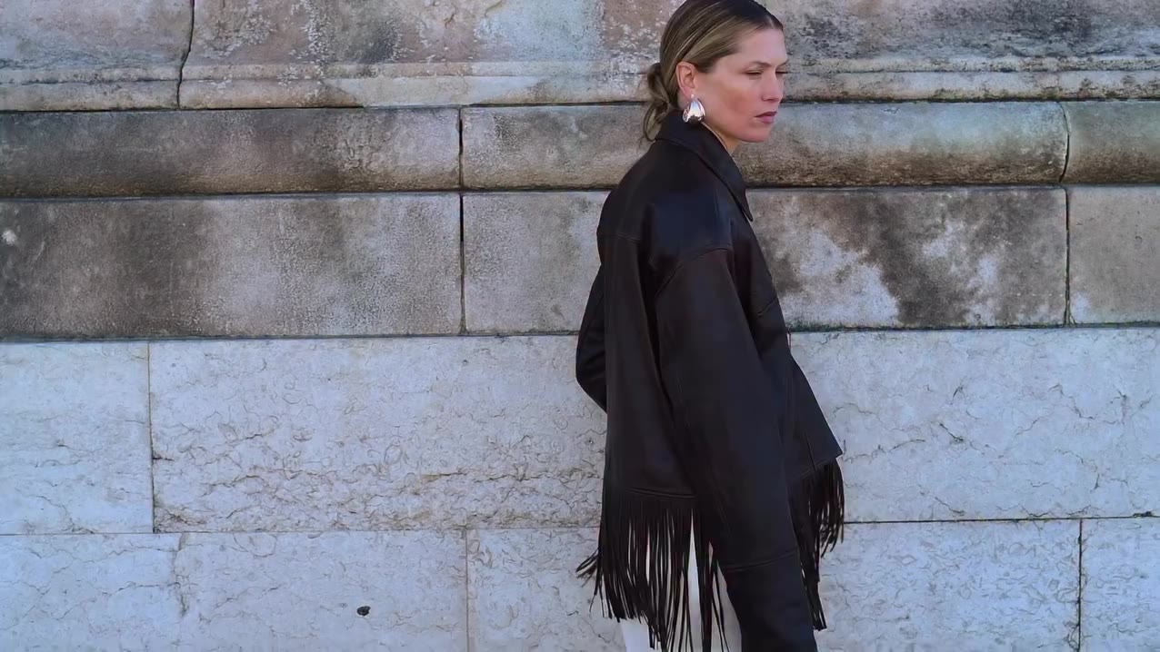 The season’s most wanted. The Fringe Leather Jacket.