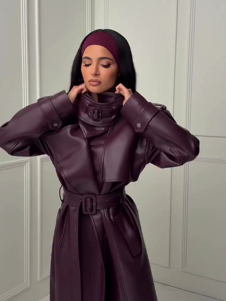 Introducing the new vegan leather trench. Available in cropped + full length. 🖤