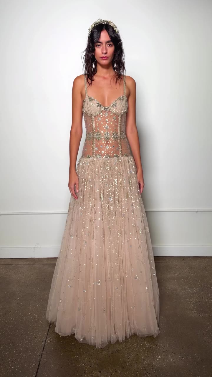 Shine bright in the Champagne Constellation Dress ✨⭐️✨
