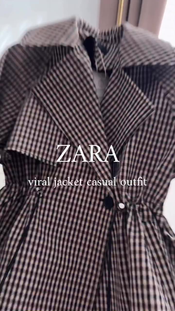 Casual outfit styling the viral ZARA jacket 🤎 Comment SHOP below to receive a…