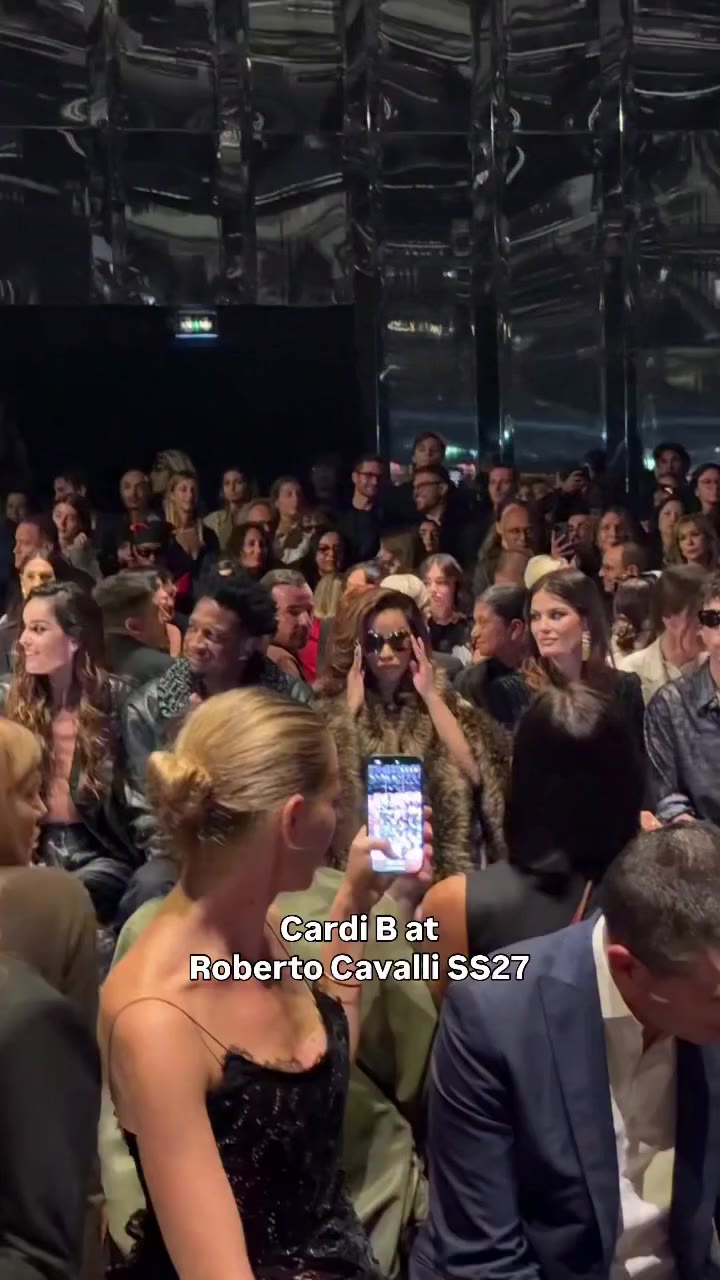 👀 @iamcardib at @roberto_cavalli SS27 #dazedfashiontv #robertocavalli #cardib