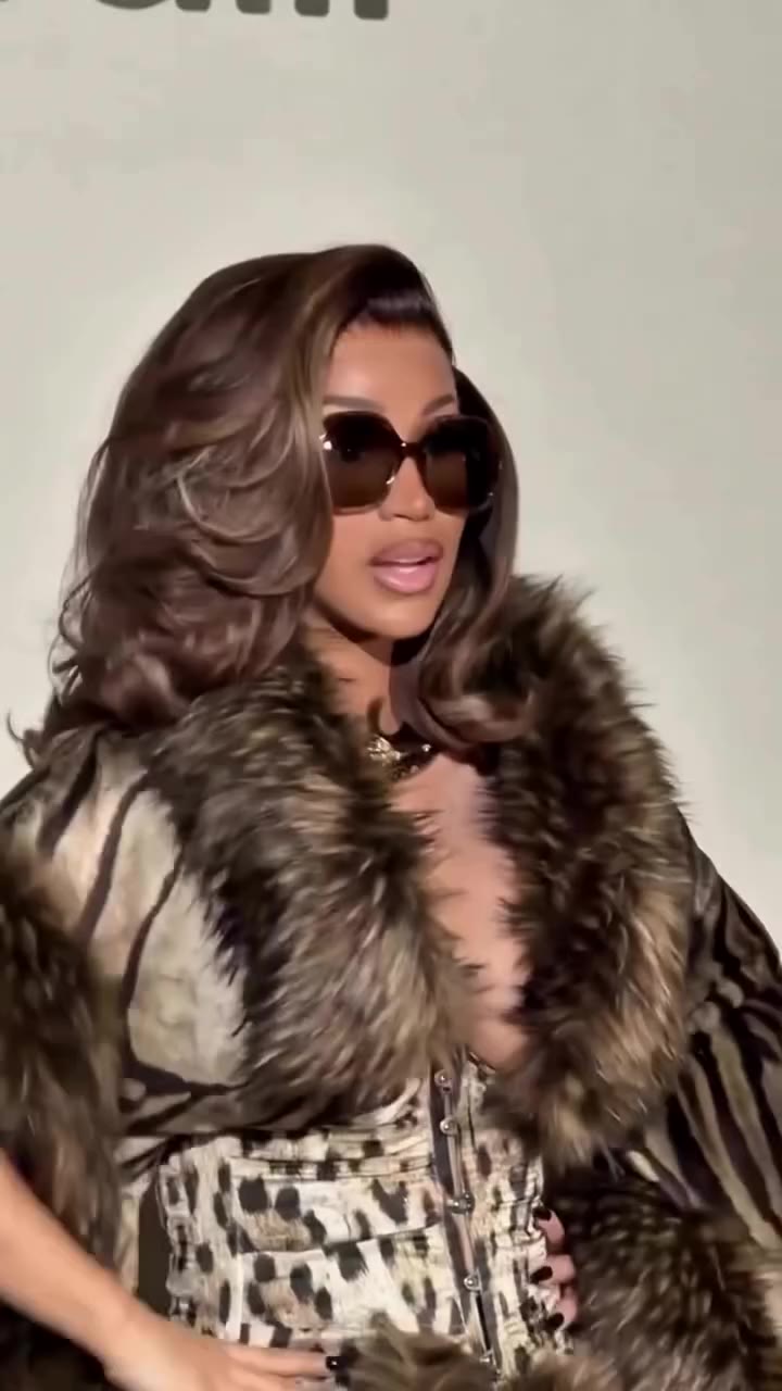 When you’re the moment and you know it! @iamcardib ‘s print fur look for…