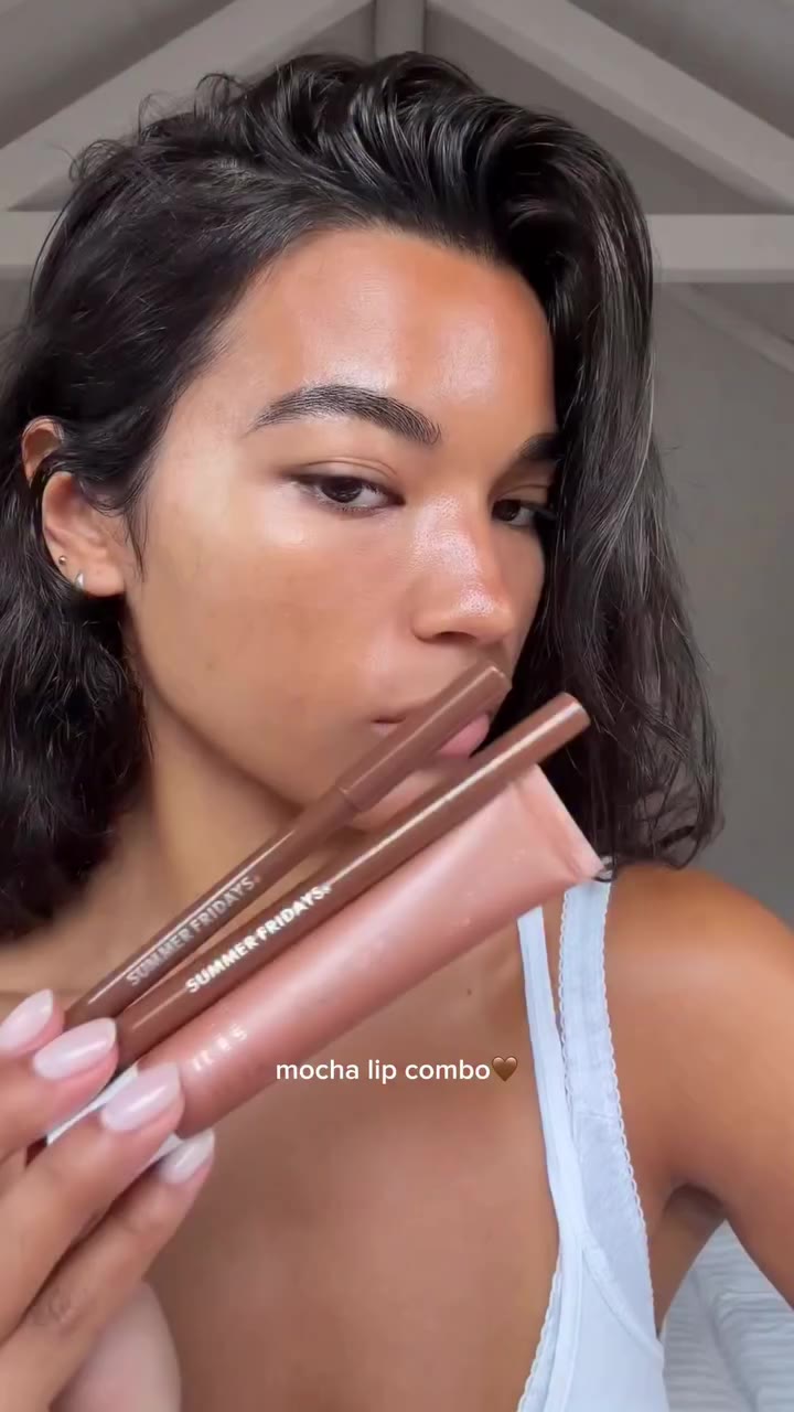 Mocha lip combo🤎 Flushed Lip Stain Mocha SoftLine Lip Liner Brownie Lip…
