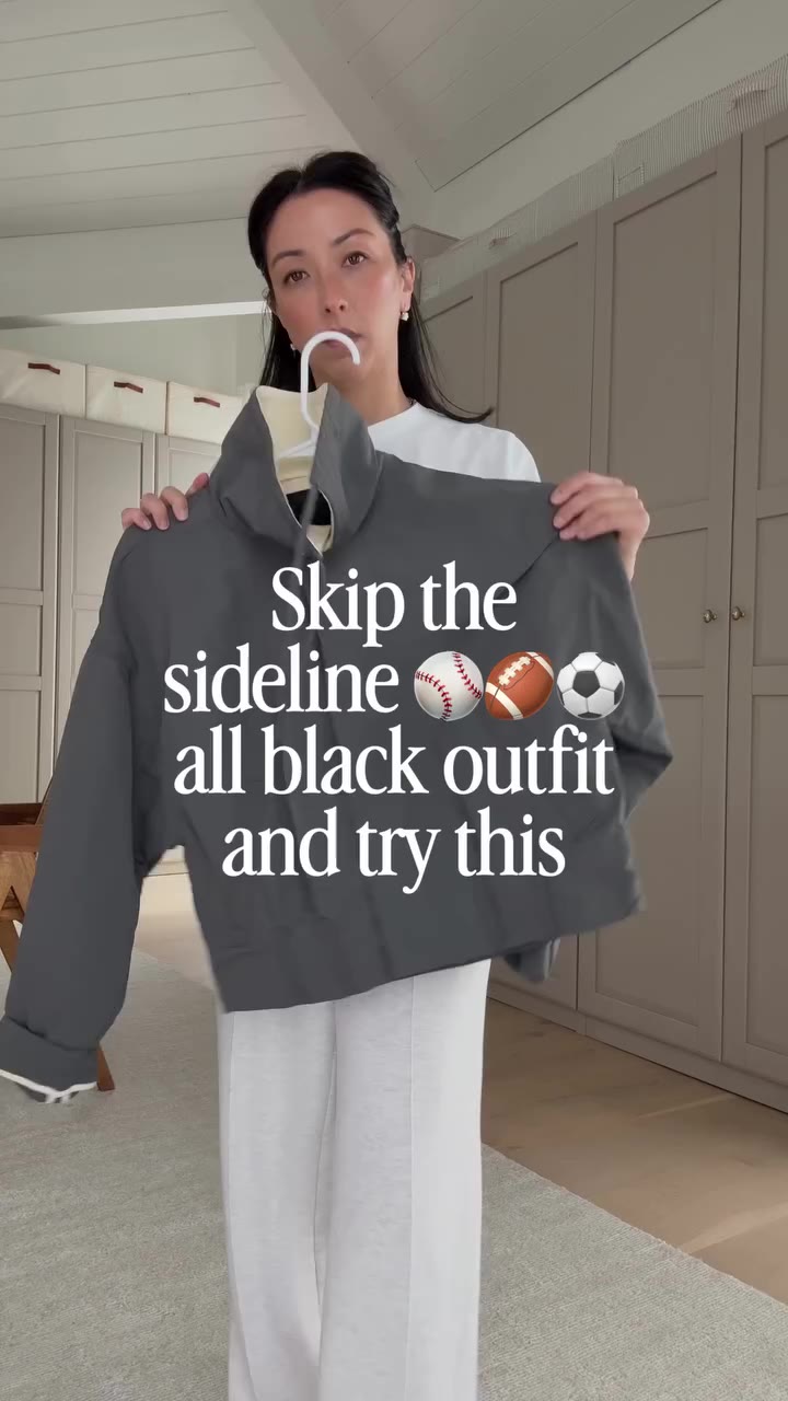 Skip the usual sideline all black outfit and try this instead. This gray…