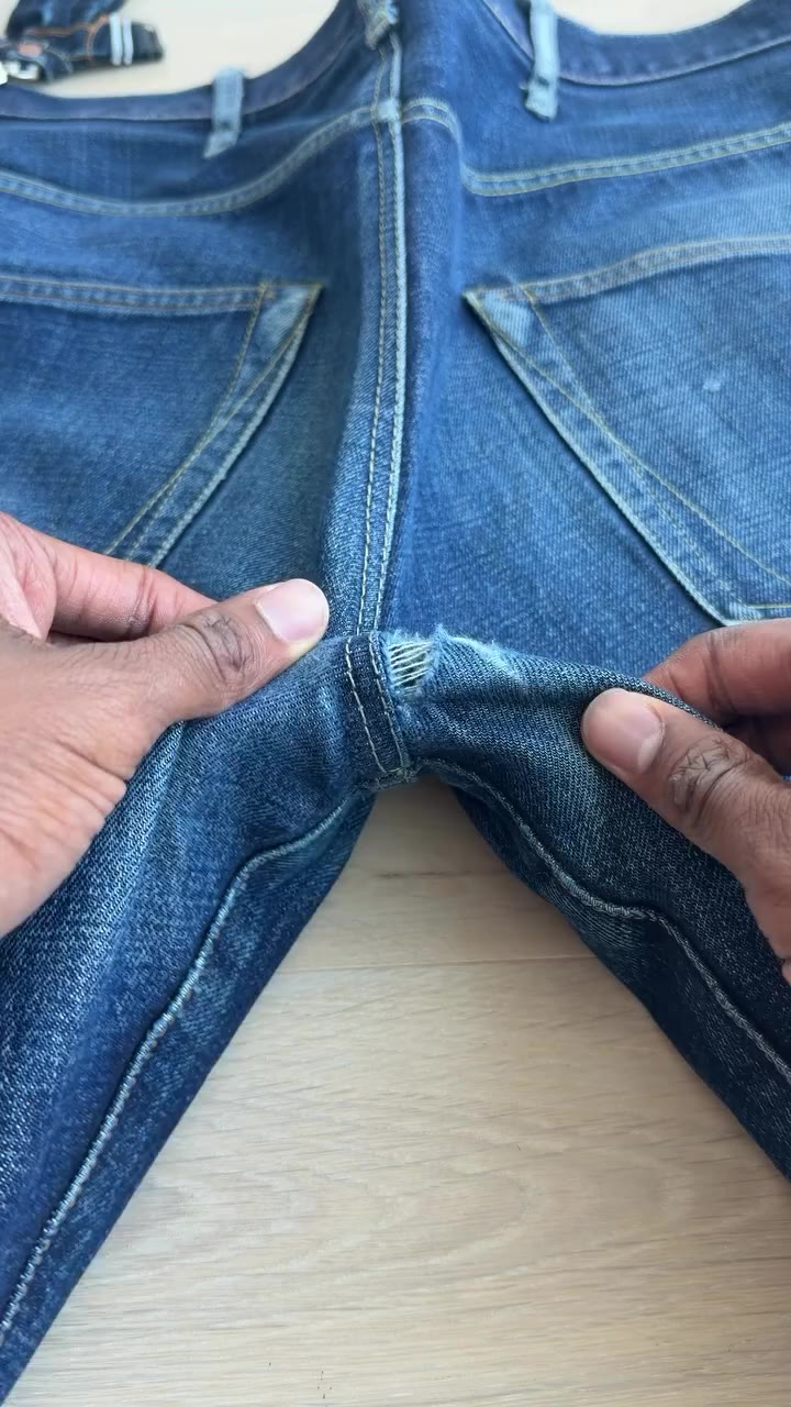 How to Fix a Crotch Blowout on your Jeans #japanesedenim #jeans #selvedgedenim…
