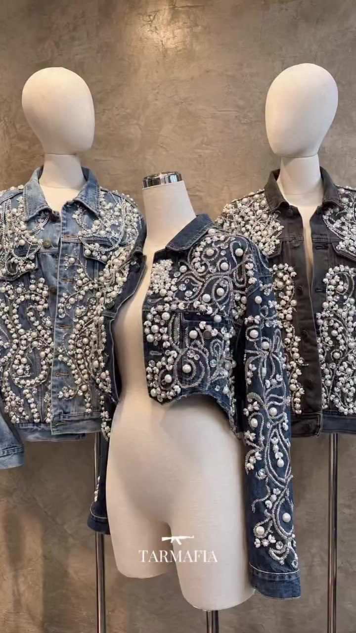 Denim , Reimagined✨ Pearls . Silver . Crystal Layeredby hand, Crafted without…
