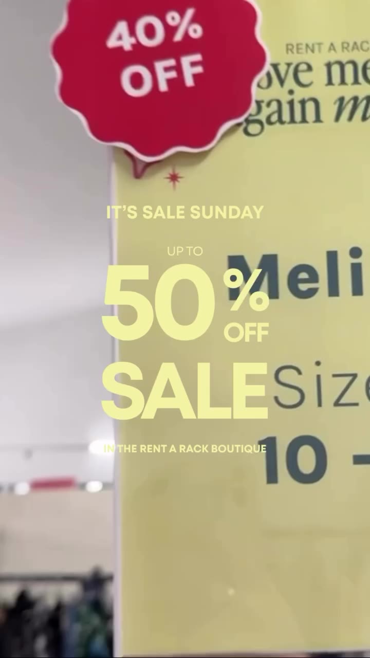 It’s Sale Sunday in the Rent A Rack boutique and sellers have added up to 50%…