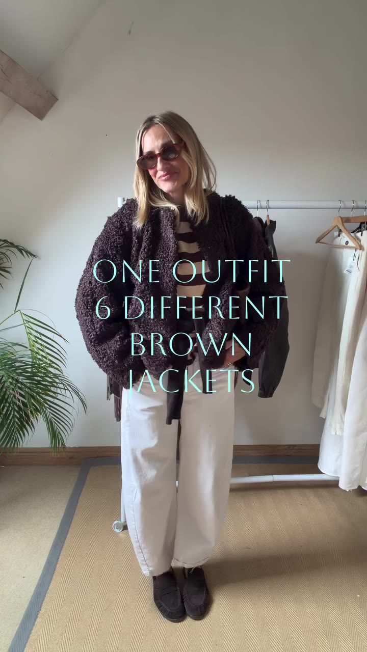 One outfit, six jackets 🤎 Sometimes the easiest way to get more from your…