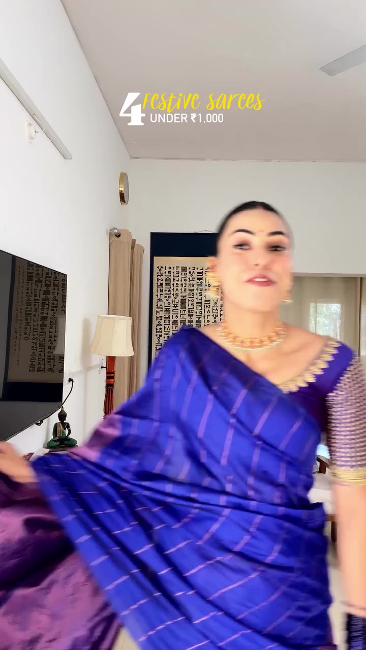 4 FESTIVE SAREES UNDER ₹1,000 💗 If you’re looking for affordable festive…