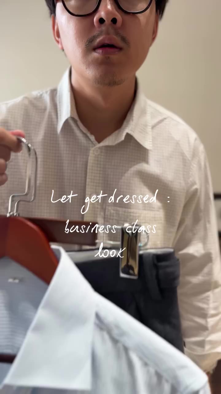 Business Class Look : Sky Blue Formal Dress Shirt x Gray Side Tab Trousers…