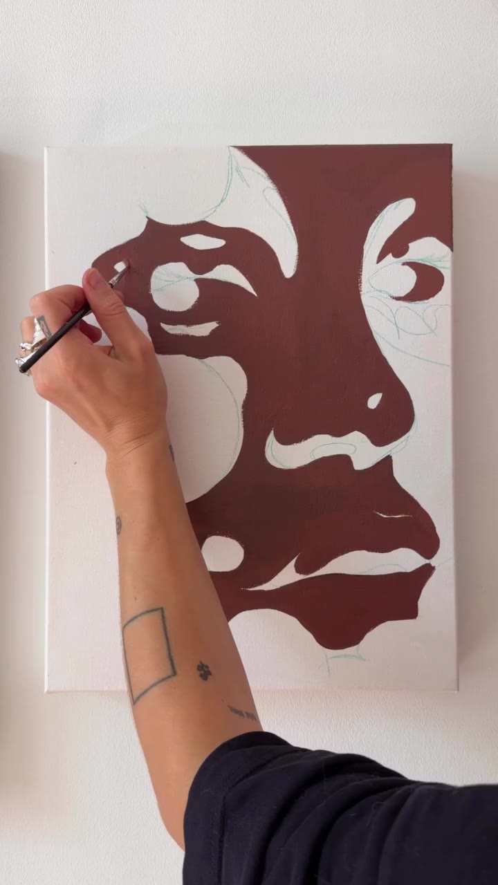 The final portrait of my modeling paste series. I am not 100% happy with the…