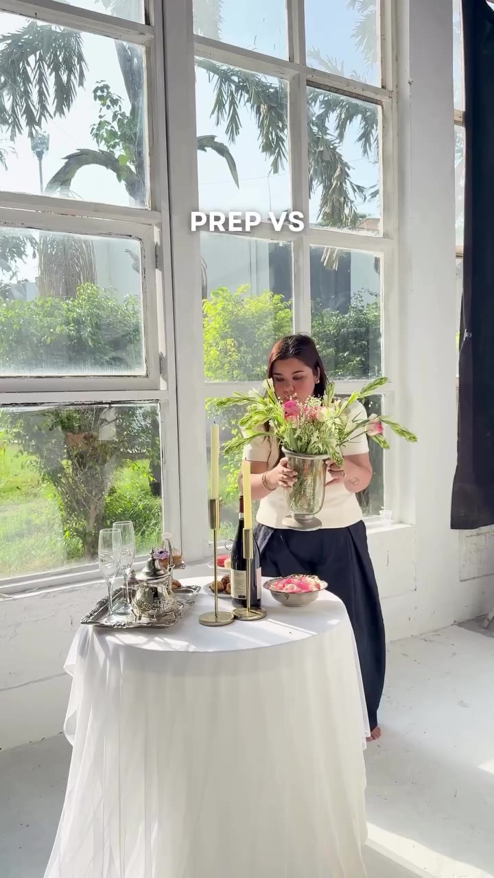 Before the flowers found their place, the pleats fell just right and the…