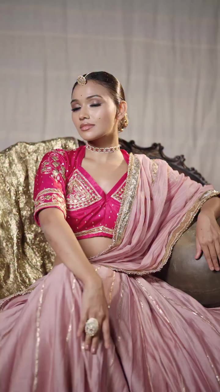 A little royalty in every layer Our Chanderi double-layered chaniya with a…