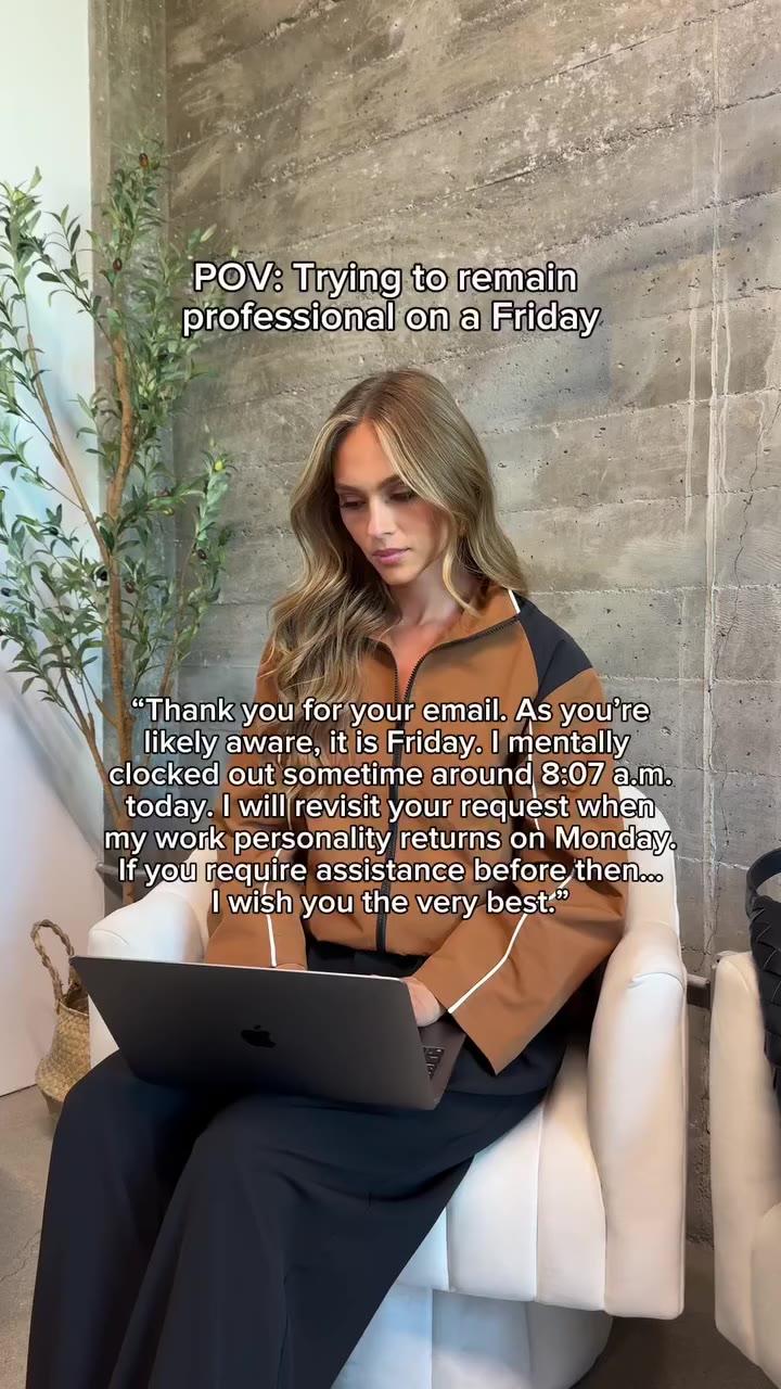 Surviving Friday one email at a time 😂 Featured: Dyanna Contrast Mock Neck…