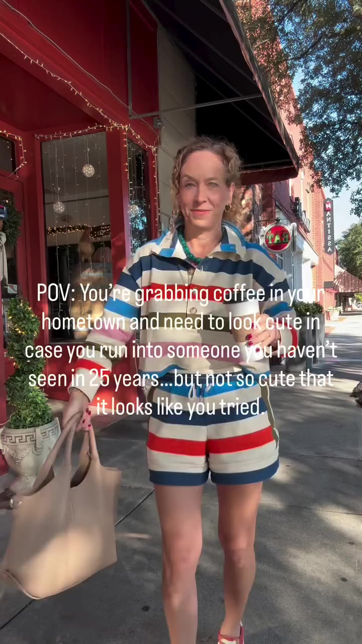 There is a very specific dress code for grabbing coffee in your hometown. 😂…