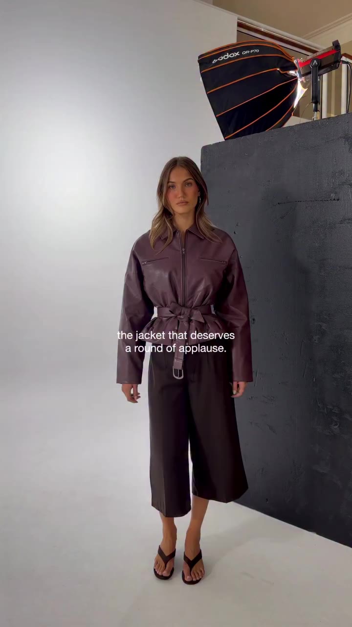 Show stopping. In our Coyote Jacket (Plum) and Flavia Midi Pants. Discover on…