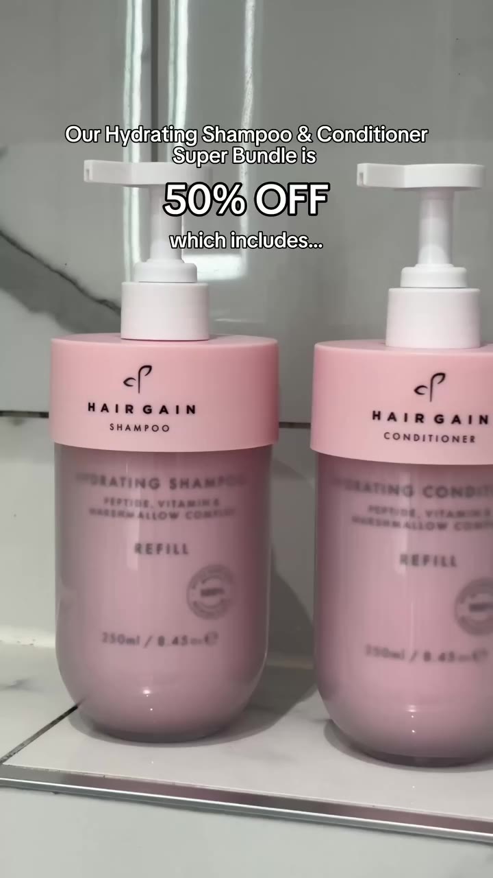 🚨 50% OFF our Hydrating Shampoo & Conditioner Super Bundle! 🚨⁠ ⁠ That’s 1/2…