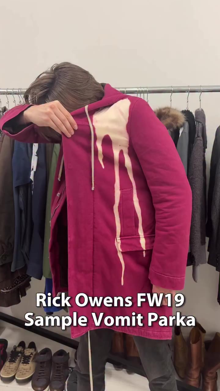 Rick Owens FW19 “Larry” Sample Bleach Vomit Fishtail Parka🤮 Available for…