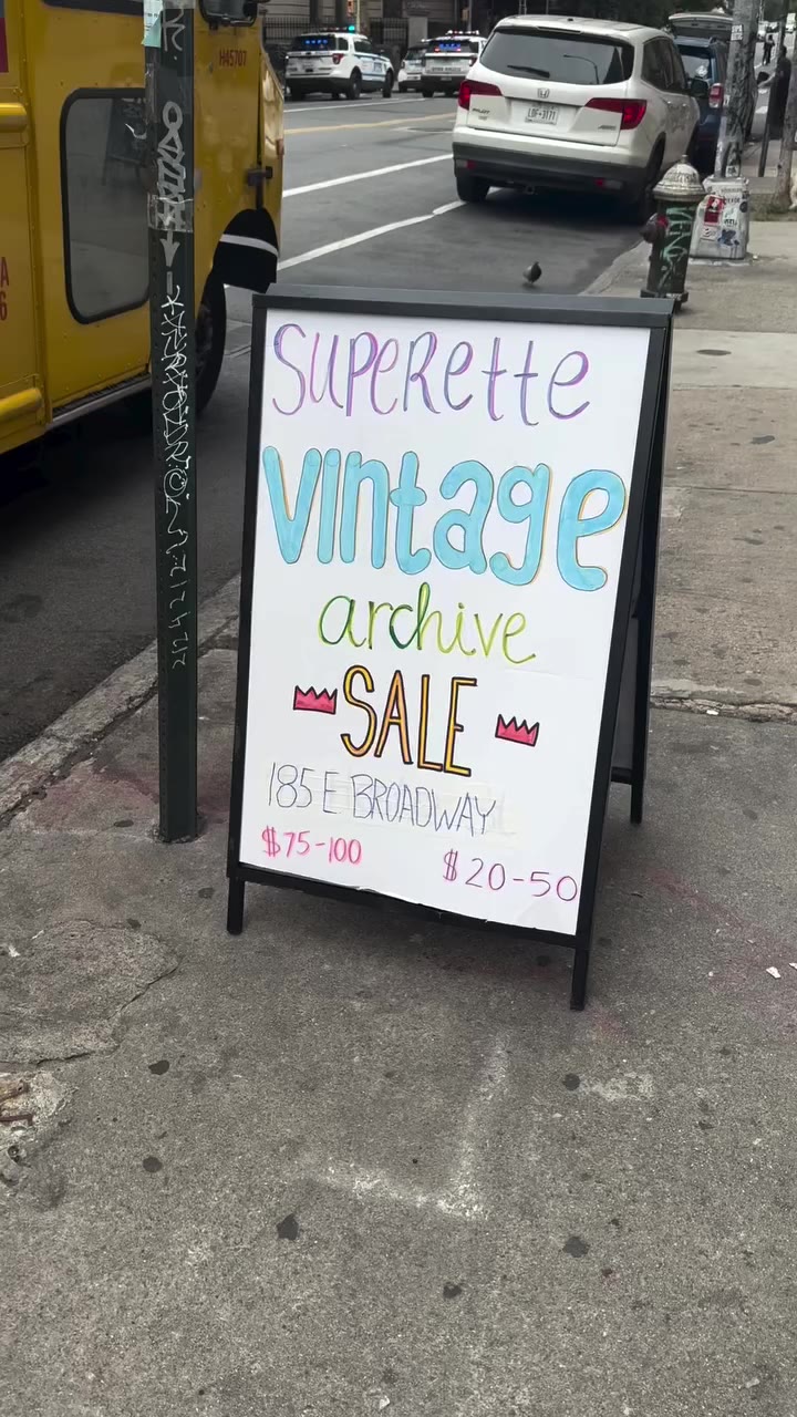 SUPERETTE ARCHIVE SALE!!! 🛍️🎉 🗓️ 9/25-9/27 📍185 E Broadway ⏰Fri 1-7 ⏰Sat…