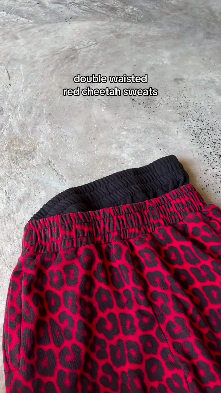 double waisted red cheetah sweats back in stock next day shipping #viralreels…