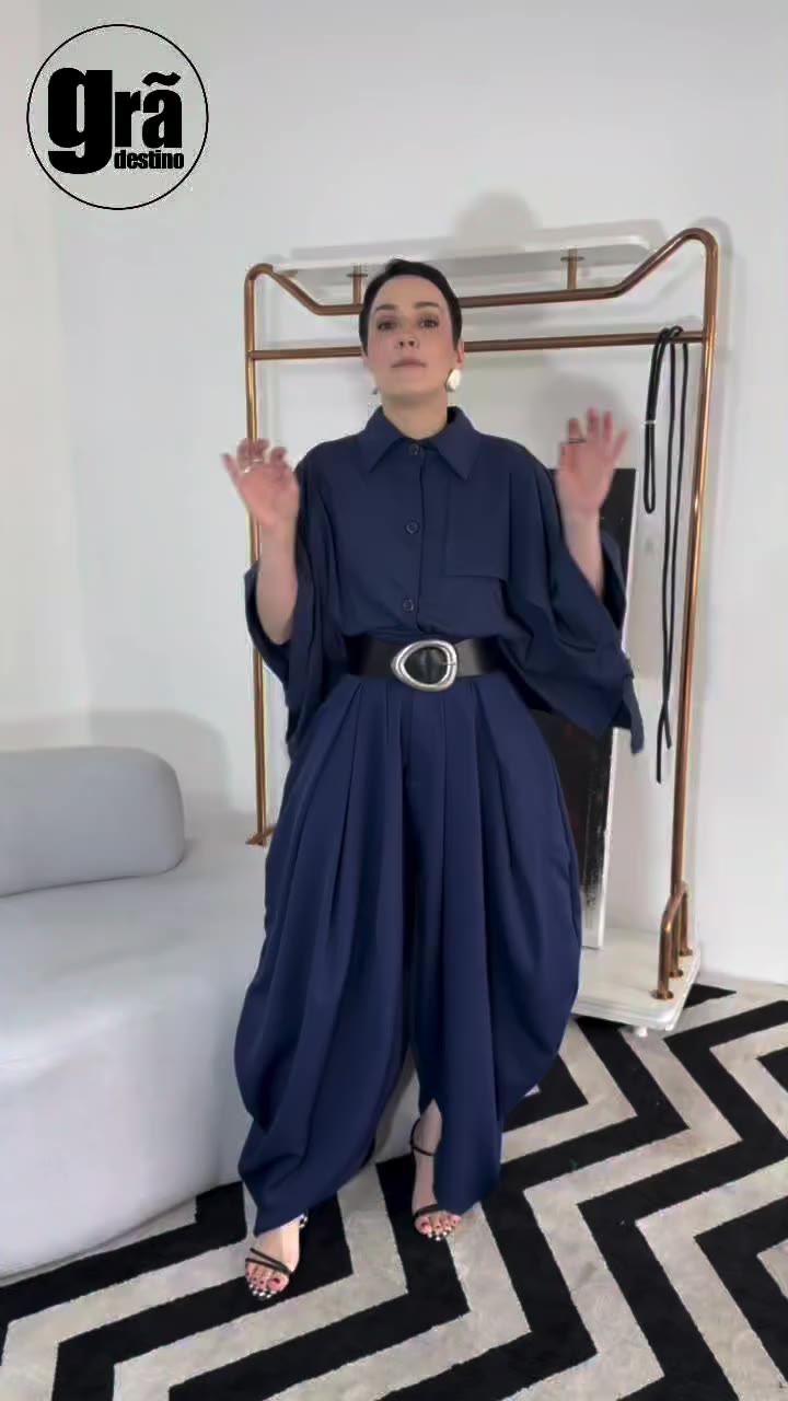 CALÇA BALLON +Blusa capa em algodão ..