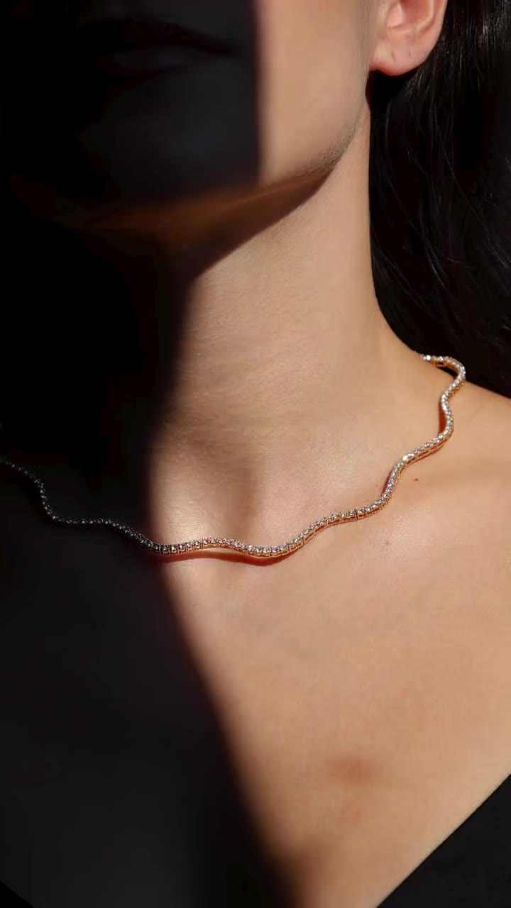 Not your classic tennis necklace 💎 Classic diamonds. Unexpected curves 🌐…