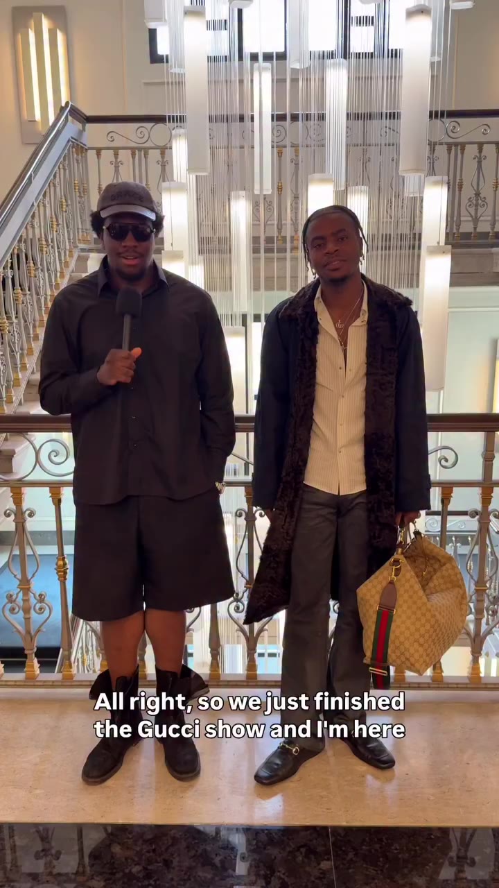 We spoke to @tolafolaa just after the @gucci SS27 show by Demna. He spoke to…