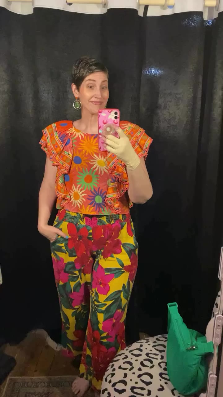 Thrifted 👉 styled Throwback to when I found this Farm Rio blouse during my…