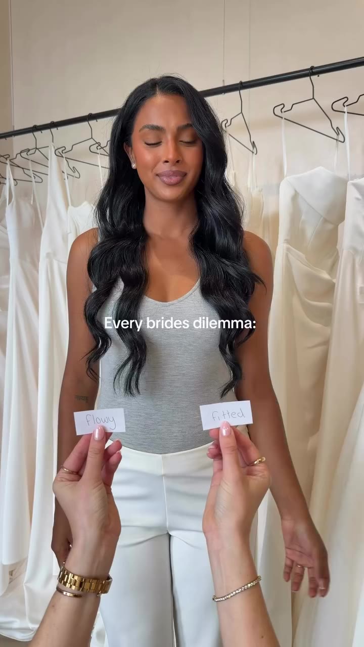 Choosing between a fitted or flowy wedding dress has to be one of the hardest…