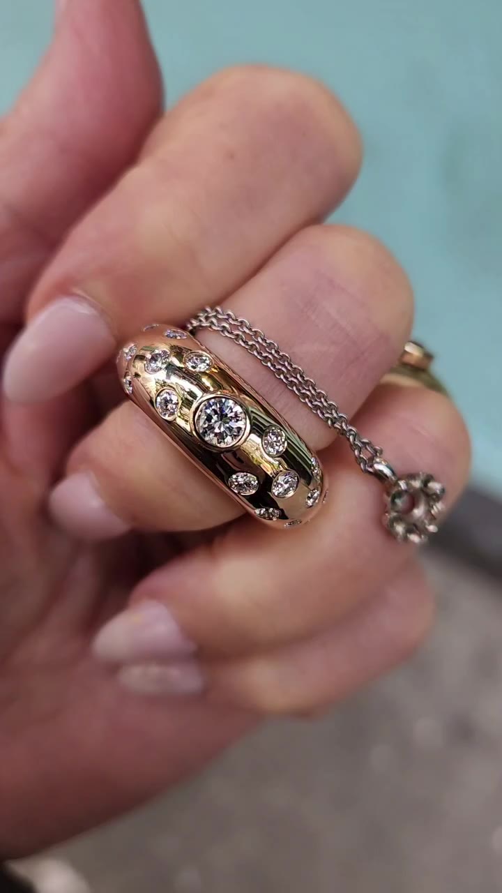 We pulled the diamonds from an old chain and stud earrings to create this…
