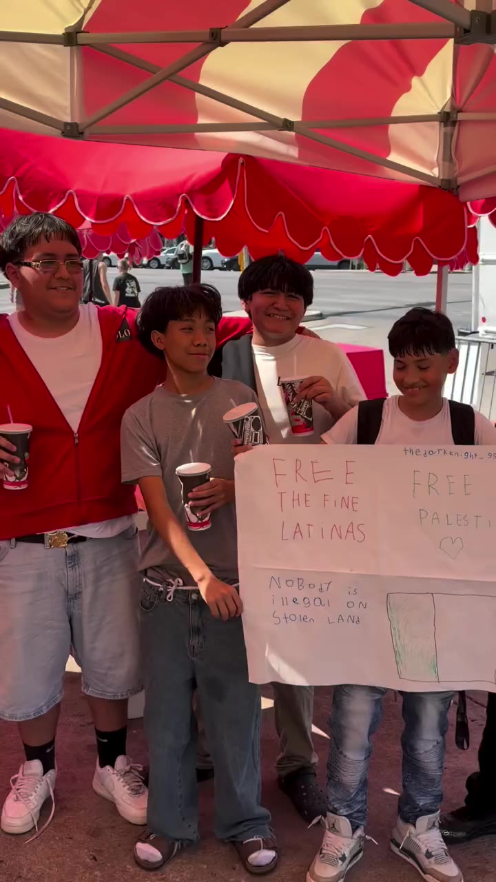 Met these amazing kids walking around with this sign in 95 degree weather in…