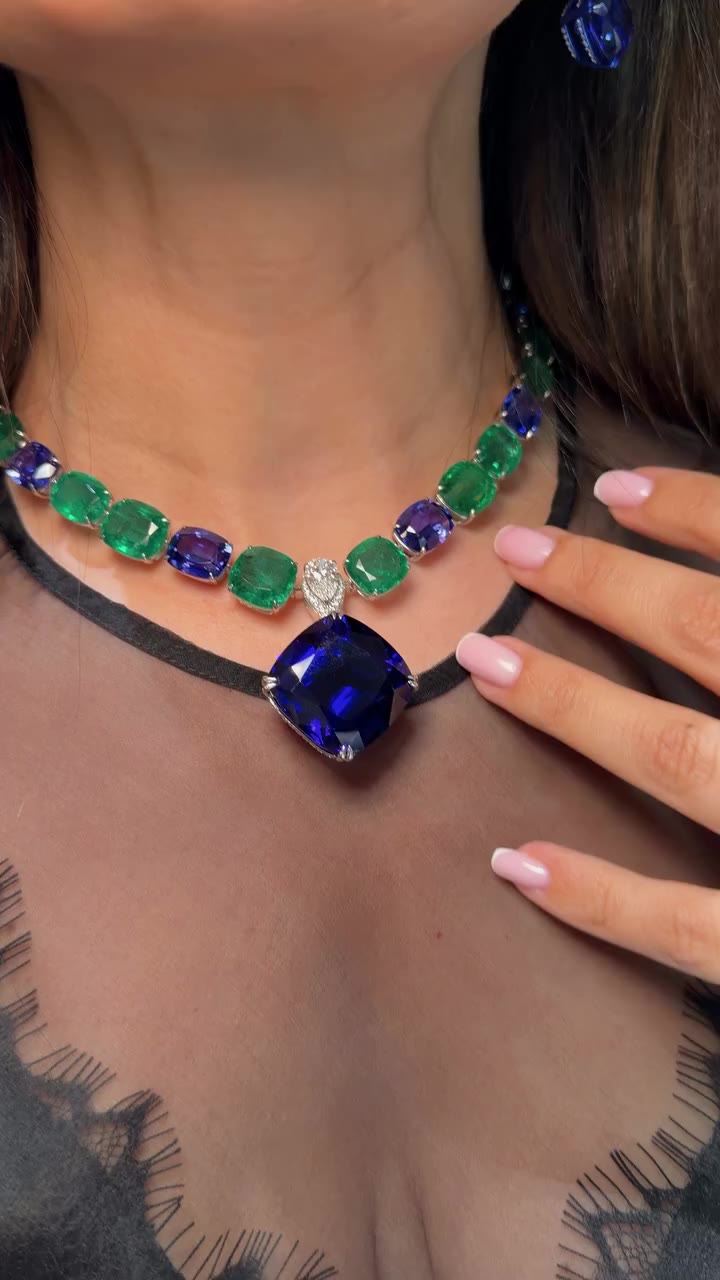 The magic of tanzanite and emerald, beautifully paired by NIGAAM @nigaam_asia…