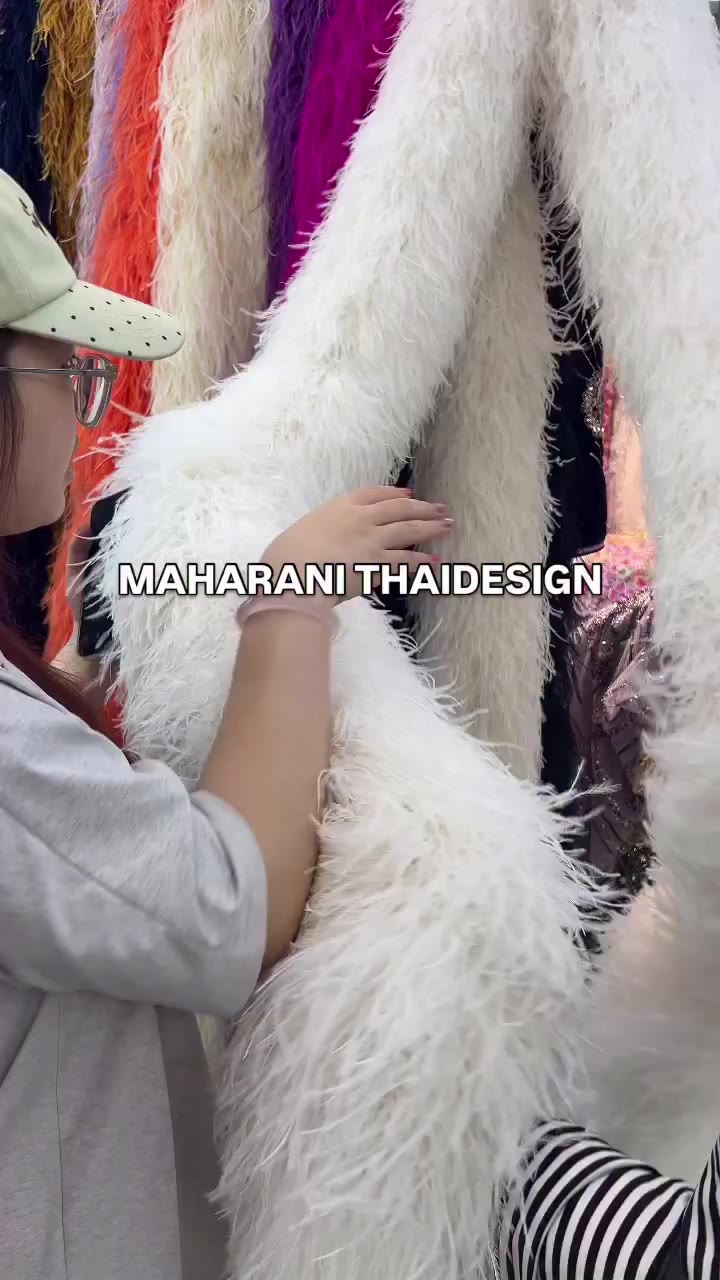 Fluffy, thick ostrich feathers available in 20-layer and 50-layer options…
