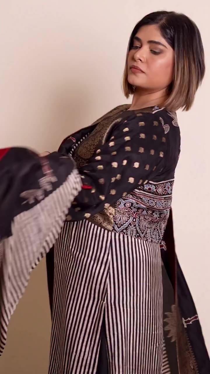 **Ratree Ajrakh Suit Set with Dupatta for Women** The Ratree Ajrakh Suit Set…