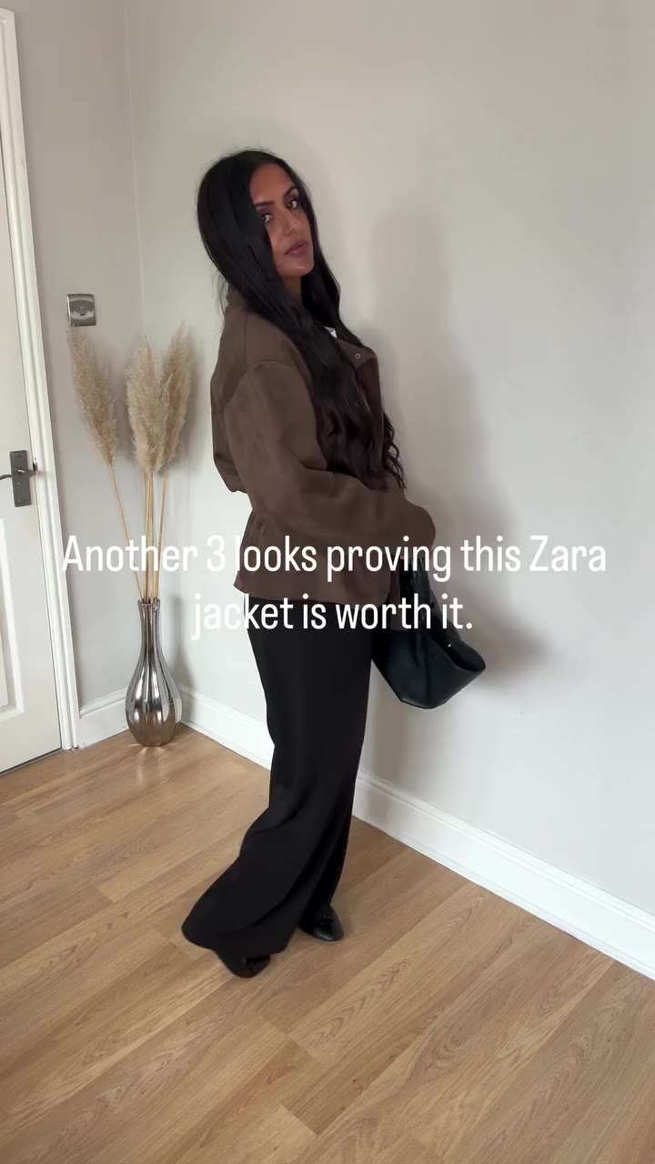 3 more ways to wear the viral Zara dark brown suede jacket because it’s so…