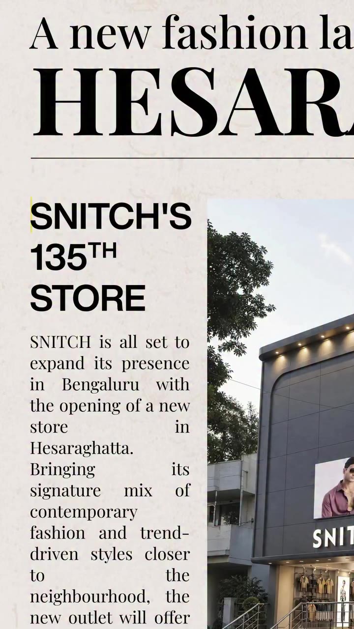 Bengaluru, we’re back with another one 👀🔥 Our newest SNITCH store is opening…