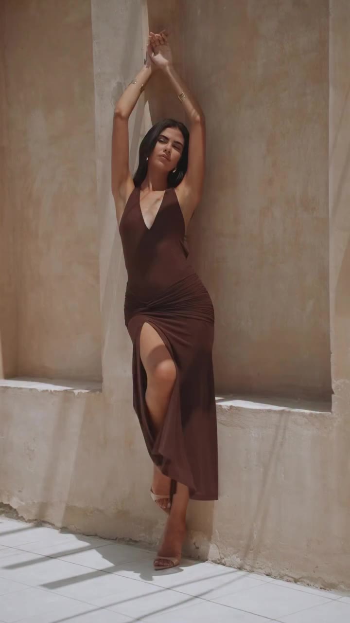 New In Suzanne Mesh Dress in Chocolate www.chiclefrique.com