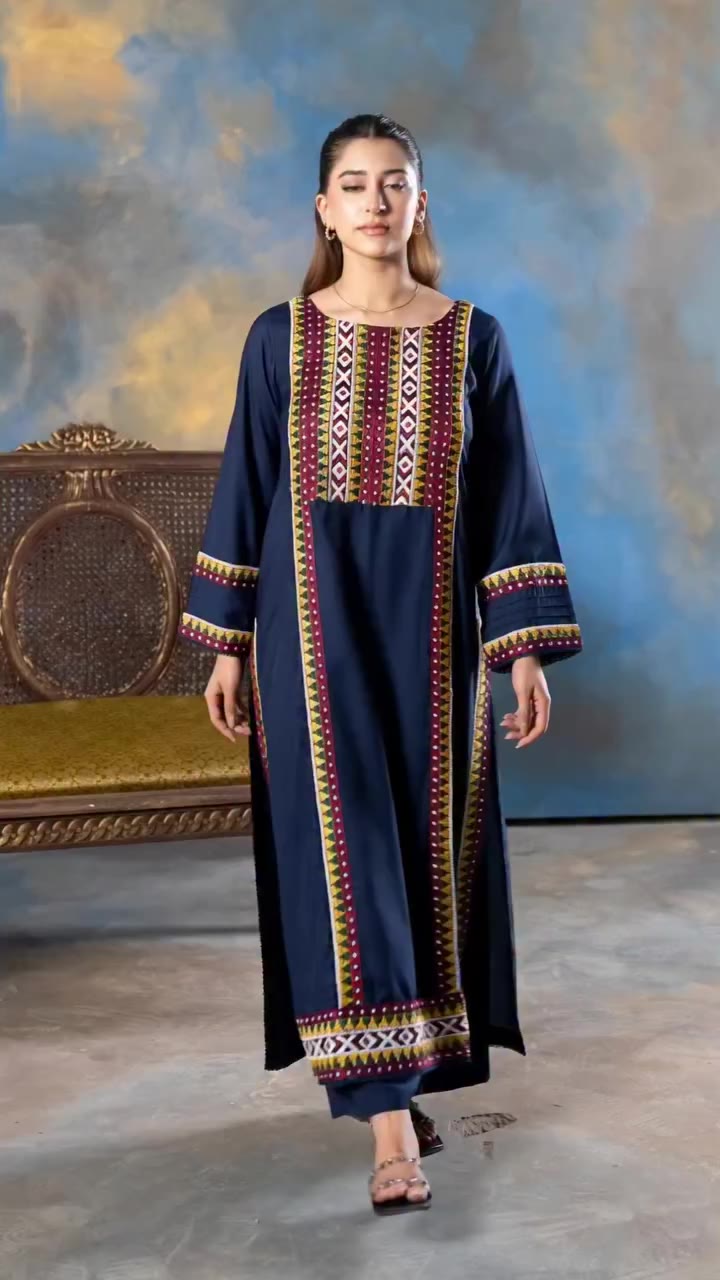 Elevate your winter wardrobe with timeless elegance. ✨ 2PC Embroidered Alpine…