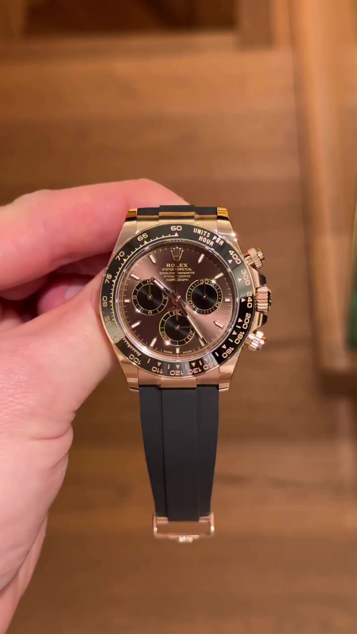 “Chocolate” dial 🍫 Rolex Cosmopgraph Daytona 126515LN Rose Gold Oysterflex…
