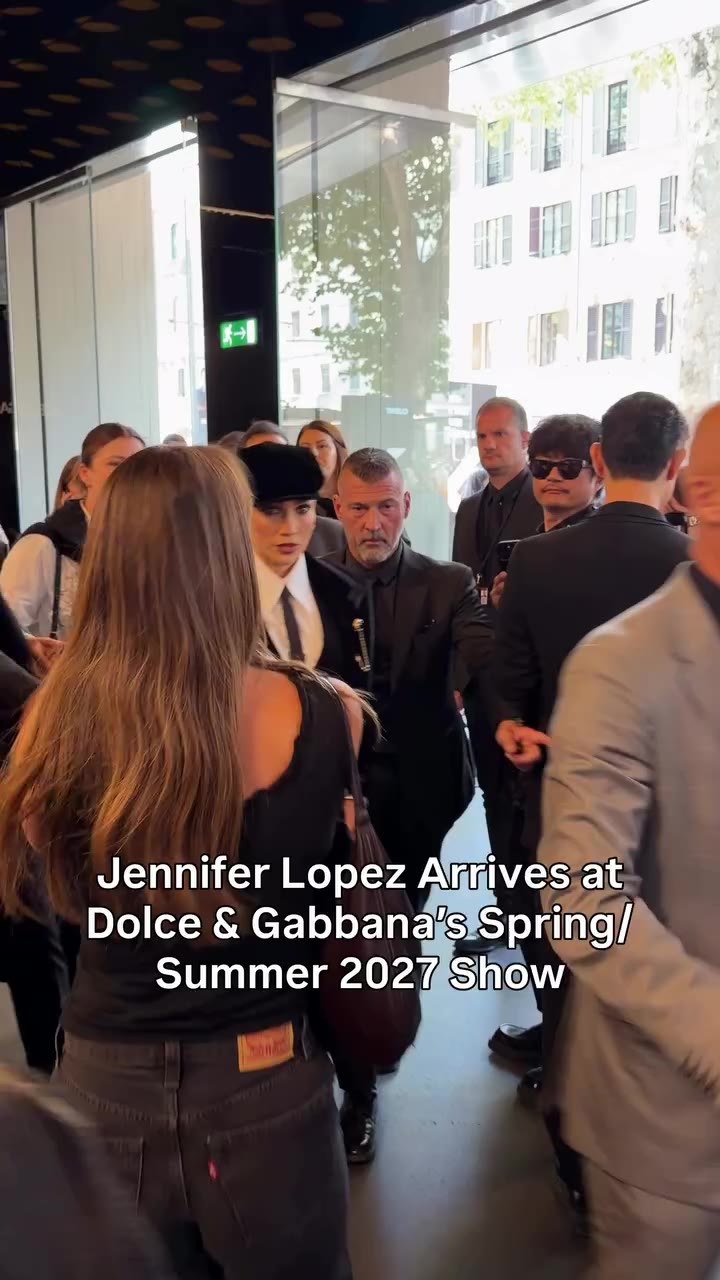 @jlo has officially landed at @dolcegabbana day! The singer makes a bold FROW…