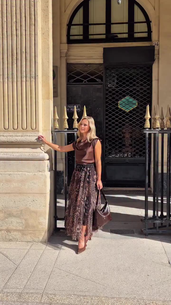 WOW 🐆✨ The animal print tulle skirt and cowl neck from Emporium were made to…