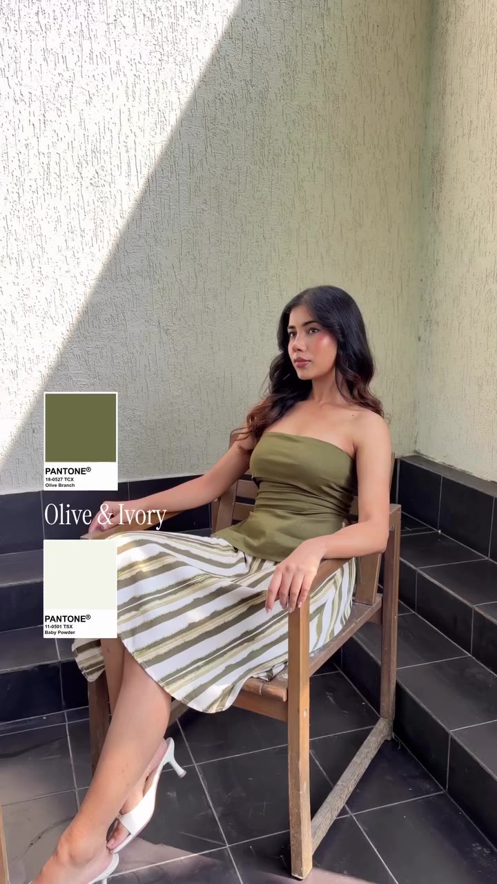 A colour combo that always works 🫒🤍 Gemma Striped Skirt & Milan Tube Top |…